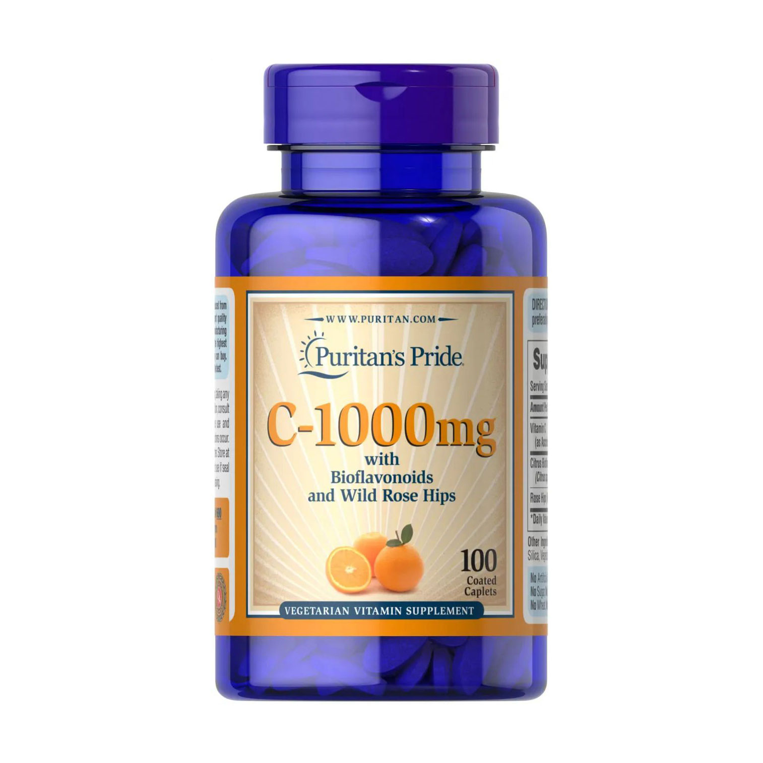 Вітамін С з біофлавоноїдами та шипшиною Puritan's Pride Vitamin C, 1000 мг, 100 капсул